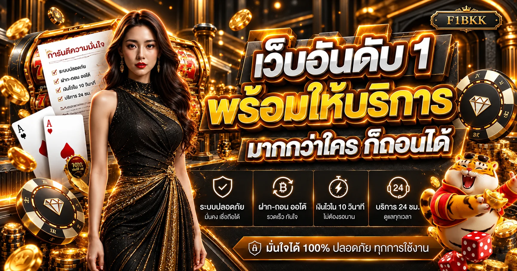 แบนเนอร์สล็อตออนไลน์ F1BKK พร้อมมาสคอต PG Soft
